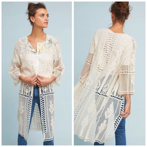 Anthropologie Ama Crocheted Kimono OS NWT - Picture 1 of 5